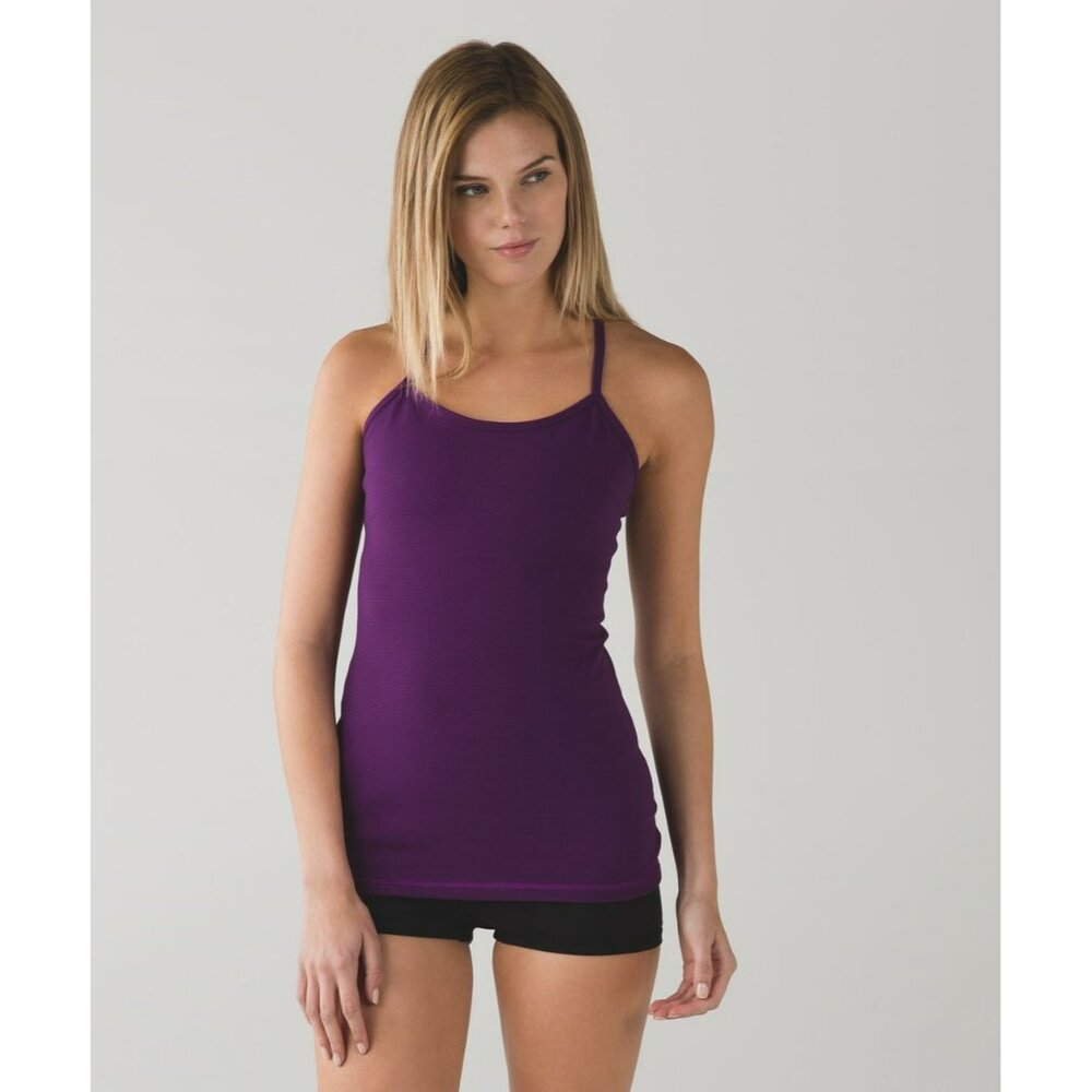 Lululemon Power Y Tank Luon Wee Stripe Tender Violet US 6